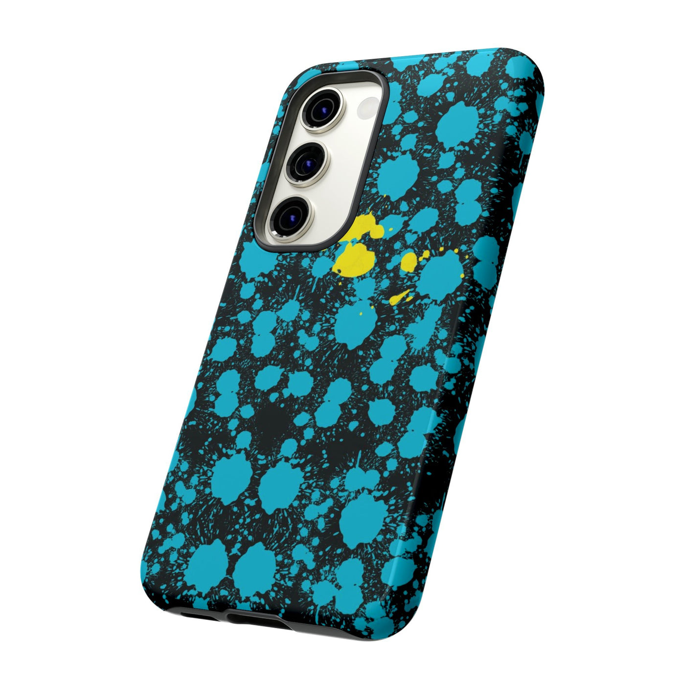 Cool Samsung Phone Case | Aesthetic Samsung Phone Case | paint Splash Blue Black | Galaxy S23, S22, S21, S20 | Luxury Double Layer | Cute - Studio40ParkLane