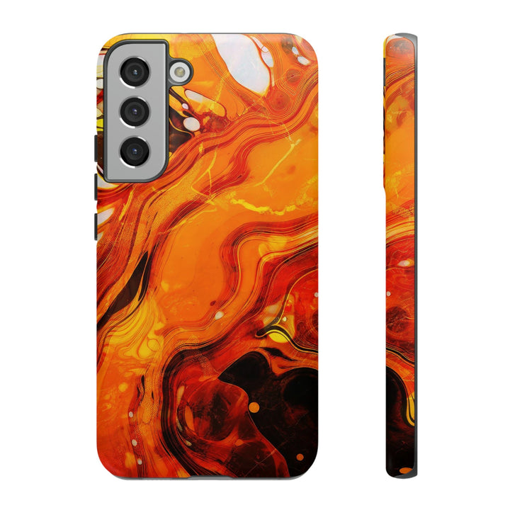 Cute Samsung Phone Cases, Designer Samsung Galaxy S23 Phone Case, Samsung S22 Case, Samsung S21 Case, Samsung S20 Case, Marble Orange Design - Studio40ParkLane