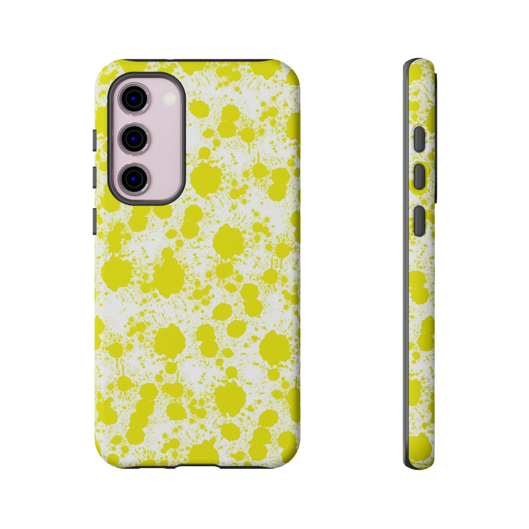 Cool Phone Case | Aesthetic Phone Case | Paint Splash Yellow | For Samsung Galaxy S23, S22, S21, S20 | Luxury Double Layer | Cute - Studio40ParkLane