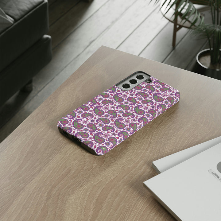 Cute Samsung Phone Case | Aesthetic Samsung Phone Case | Paisley Purple Pink | Galaxy S23, S22, S21, S20 | Luxury Double Layer | Cool - Studio40ParkLane