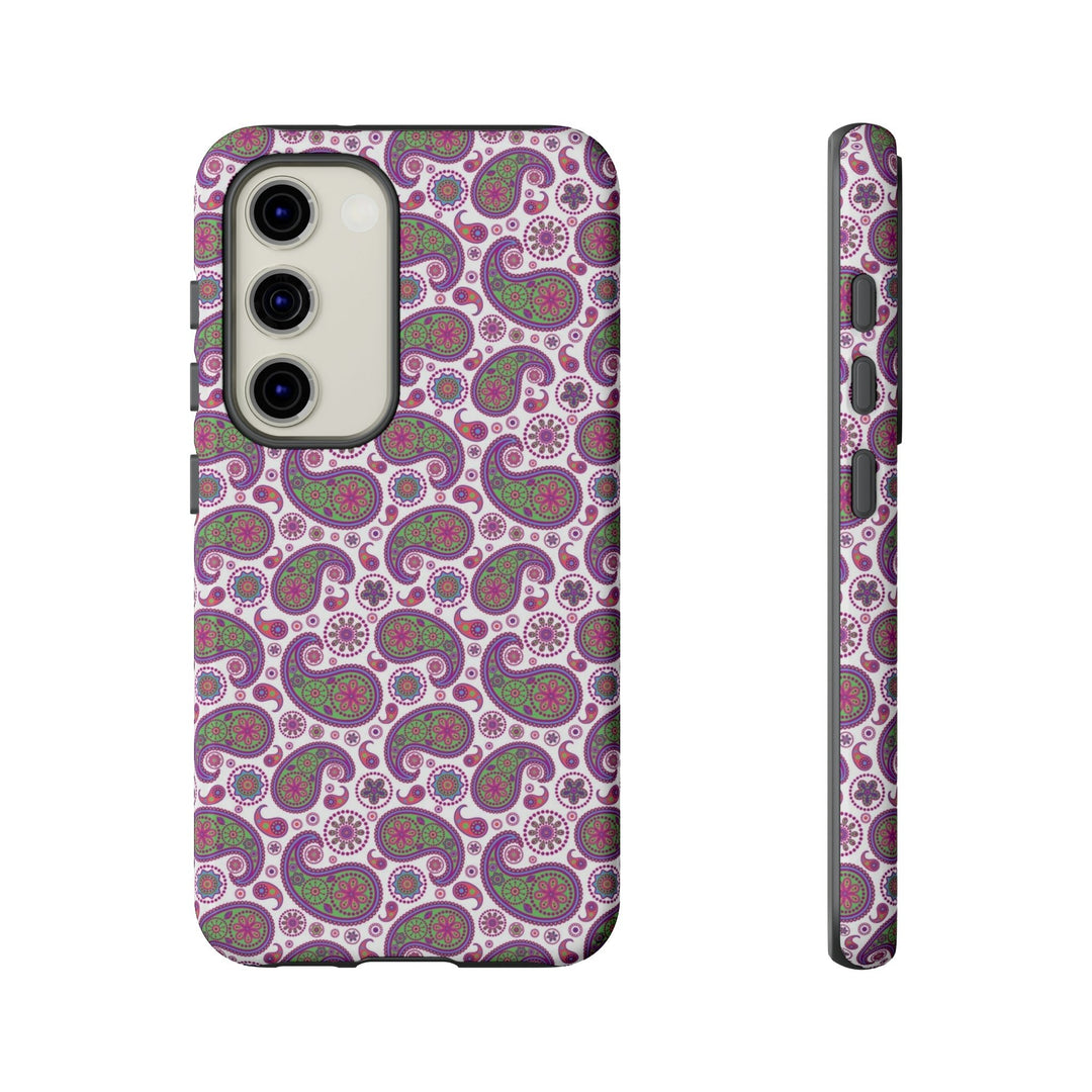 Cute Samsung Phone Case | Aesthetic Samsung Phone Case | Paisley Purple Pink | Galaxy S23, S22, S21, S20 | Luxury Double Layer | Cool - Studio40ParkLane
