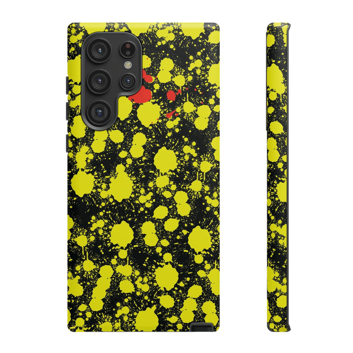 Cute Samsung Phone Case | Aesthetic Samsung Phone Case | Paint Splash Yellow Black | Galaxy S23, S22, S21, S20 | Luxury Double Layer | Cool - Studio40ParkLane