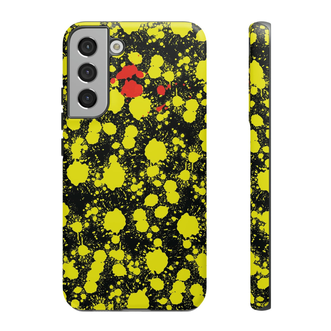 Cute Samsung Phone Case | Aesthetic Samsung Phone Case | Paint Splash Yellow Black | Galaxy S23, S22, S21, S20 | Luxury Double Layer | Cool - Studio40ParkLane
