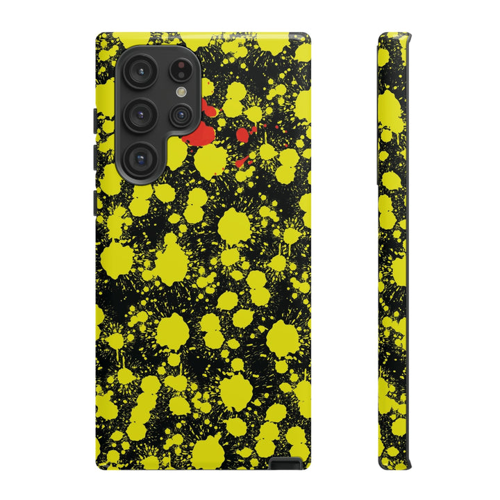 Cute Samsung Phone Case | Aesthetic Samsung Phone Case | Paint Splash Yellow Black | Galaxy S23, S22, S21, S20 | Luxury Double Layer | Cool - Studio40ParkLane