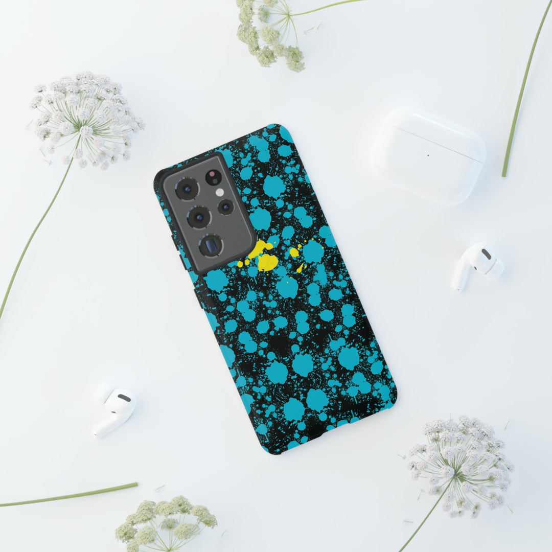 Cute Samsung Phone Cases, Blue Paint Splash Designer Samsung Galaxy S23 Phone Case, Samsung S22 Case, Samsung S21 Case, S20 - Studio40ParkLane