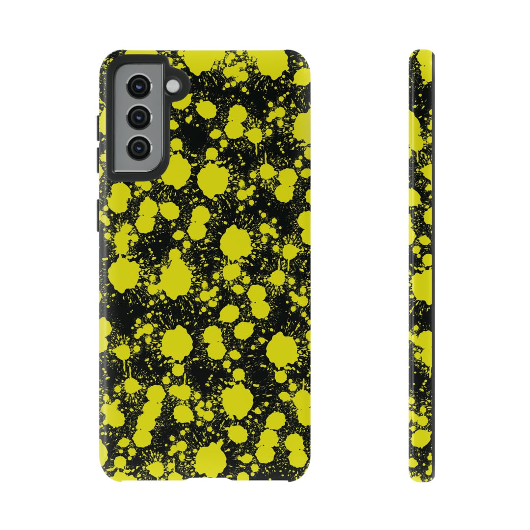 Cute Samsung Phone Case | Aesthetic Samsung Phone Case | Paint Splash Yellow Black | Galaxy S23, S22, S21, S20 | Luxury Double Layer | Cool - Studio40ParkLane