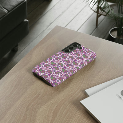 Cute Samsung Phone Case | Aesthetic Samsung Phone Case | Paisley Purple Pink | Galaxy S23, S22, S21, S20 | Luxury Double Layer | Cool