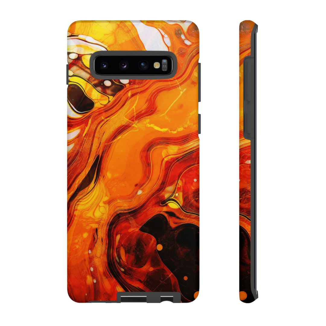Cute Samsung Phone Cases, Designer Samsung Galaxy S23 Phone Case, Samsung S22 Case, Samsung S21 Case, Samsung S20 Case, Marble Orange Design - Studio40ParkLane