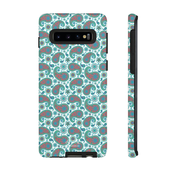 Cute Samsung Phone Case | Aesthetic Samsung Phone Case | Paisley Blue Green | Galaxy S23, S22, S21, S20 | Luxury Double Layer | Cool - Studio40ParkLane