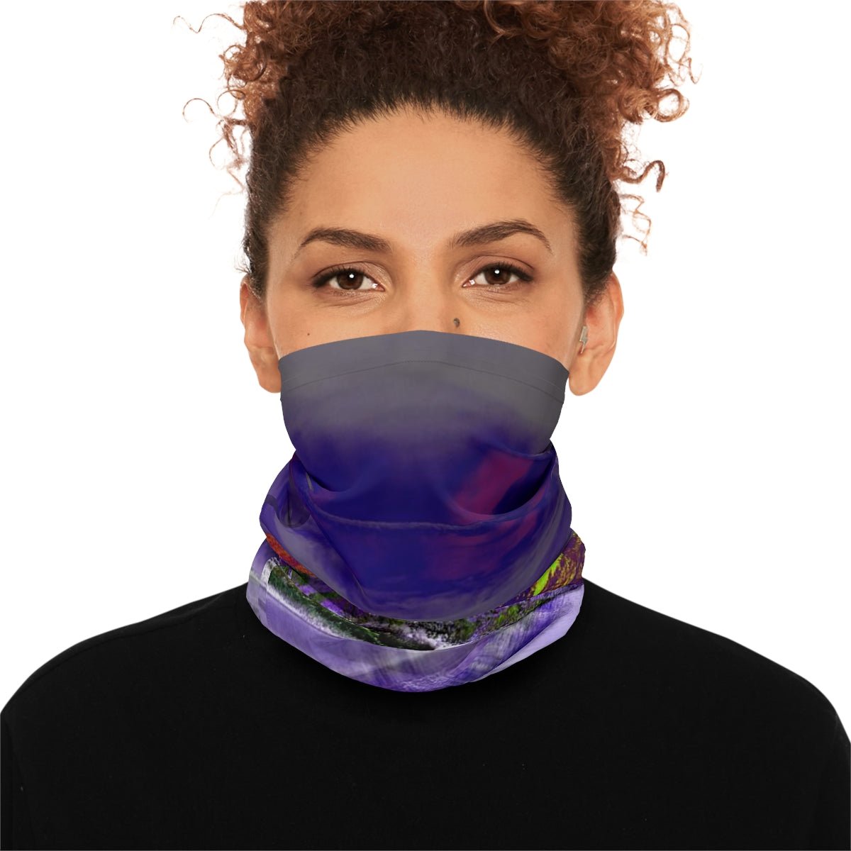 Fashionable Neck Gaiter For Women Girls Men - Multi-Purpose UPF 50+ UV+ Full Face Mask Buff Balaclava Purple Mtn - Studio40ParkLane