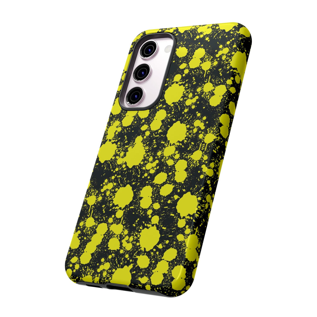 Cute Samsung Phone Case | Aesthetic Samsung Phone Case | Paint Splash Yellow Black | Galaxy S23, S22, S21, S20 | Luxury Double Layer | Cool - Studio40ParkLane