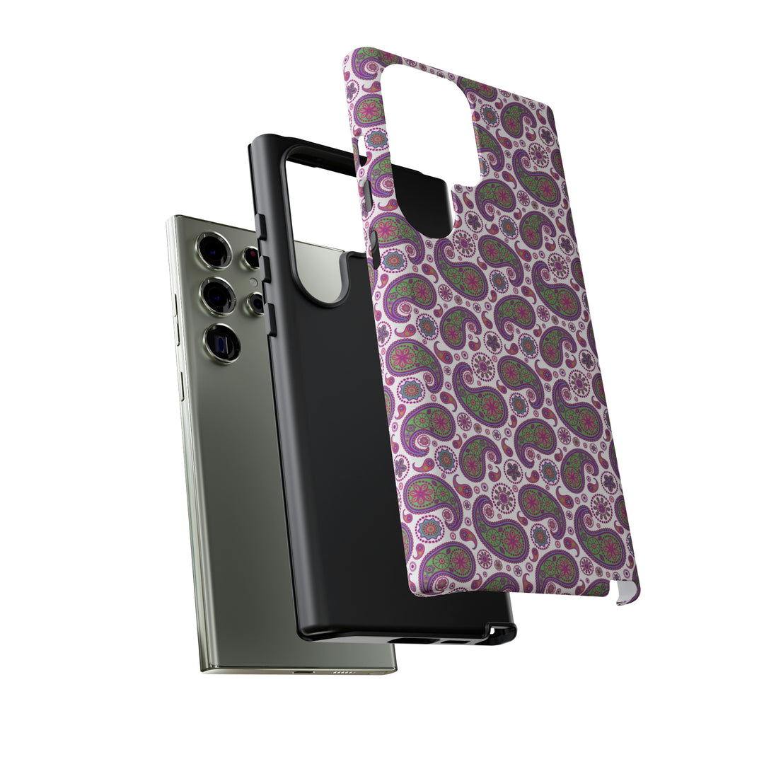 Cute Samsung Phone Case | Aesthetic Samsung Phone Case | Paisley Purple Pink | Galaxy S23, S22, S21, S20 | Luxury Double Layer | Cool - Studio40ParkLane