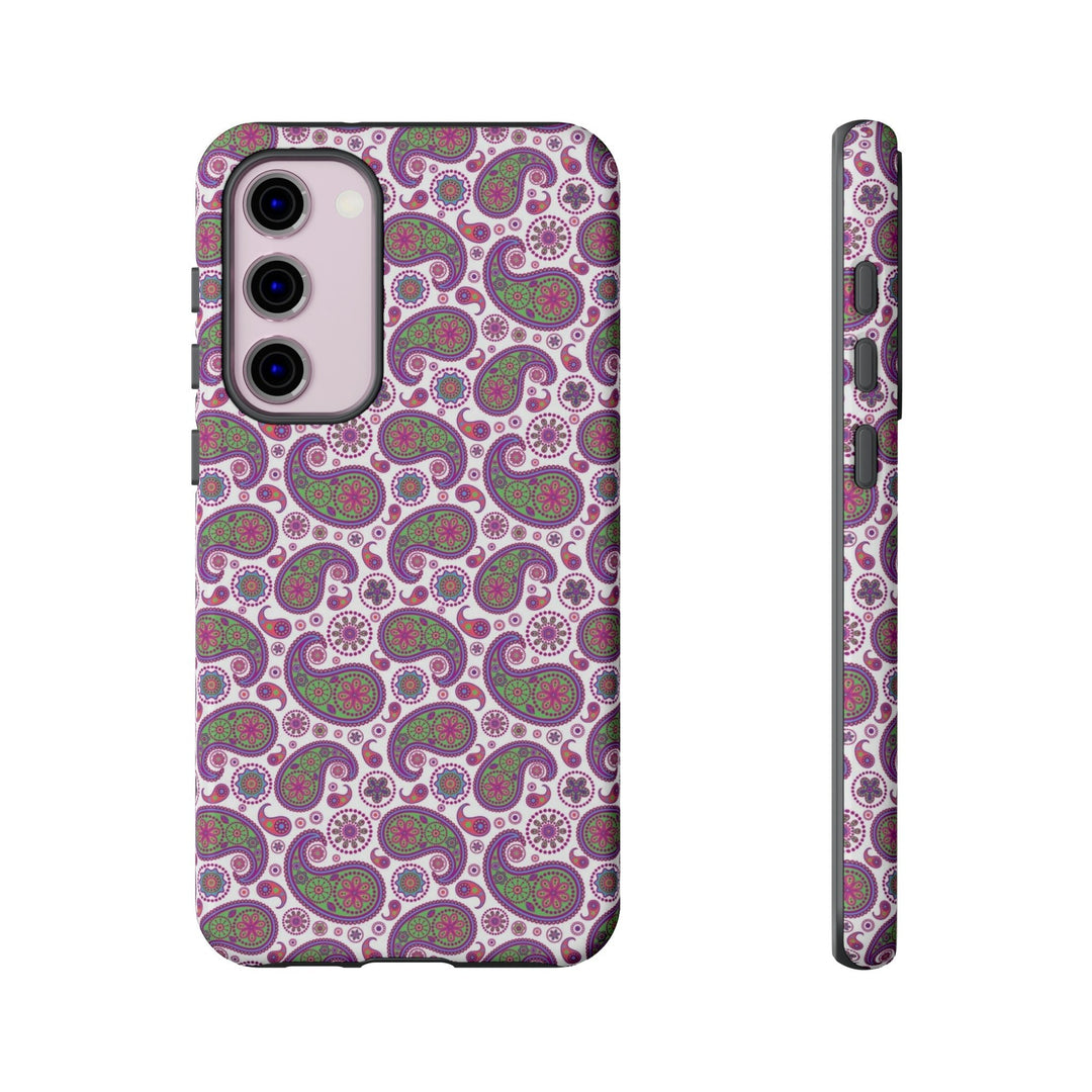 Cute Samsung Phone Case | Aesthetic Samsung Phone Case | Paisley Purple Pink | Galaxy S23, S22, S21, S20 | Luxury Double Layer | Cool - Studio40ParkLane