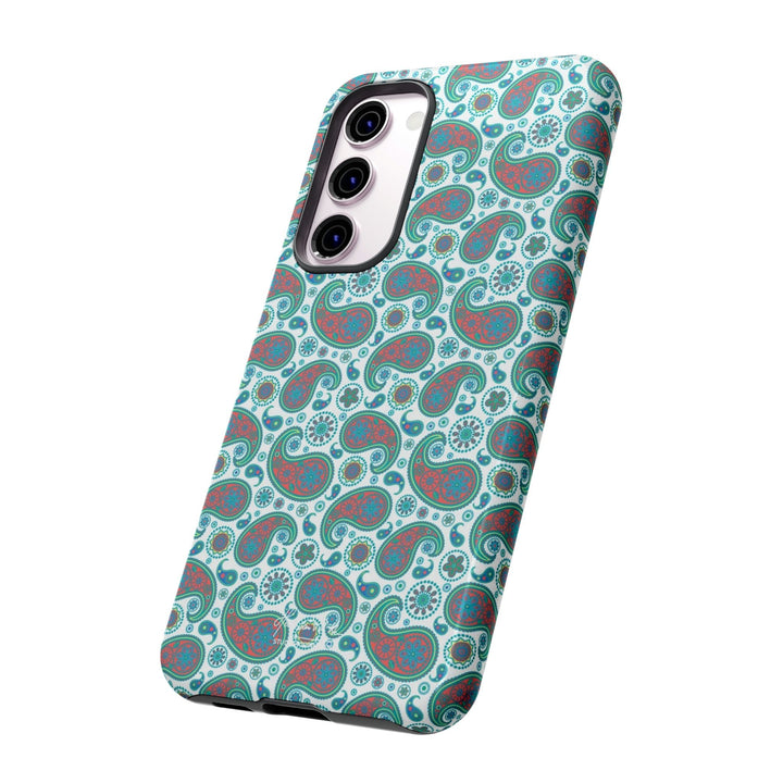 Cute Samsung Phone Case | Aesthetic Samsung Phone Case | Paisley Blue Green | Galaxy S23, S22, S21, S20 | Luxury Double Layer | Cool - Studio40ParkLane