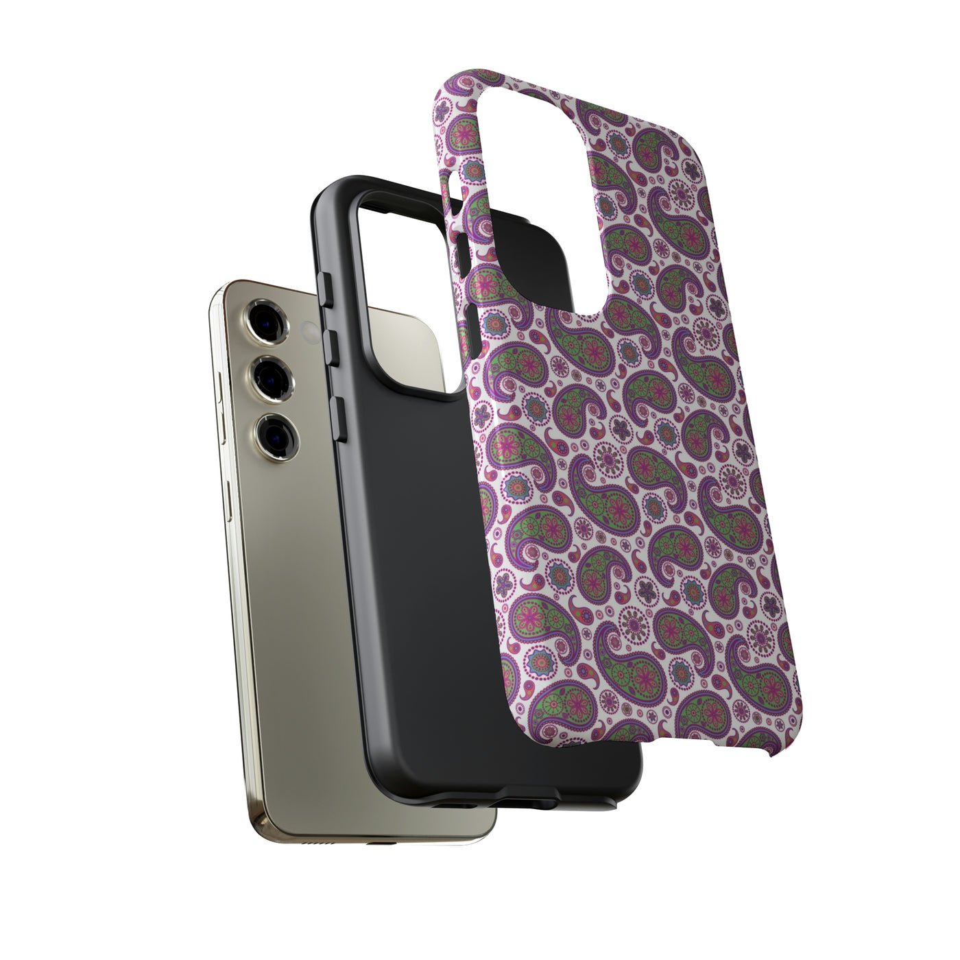 Cute Samsung Phone Case | Aesthetic Samsung Phone Case | Paisley Purple Pink | Galaxy S23, S22, S21, S20 | Luxury Double Layer | Cool - Studio40ParkLane