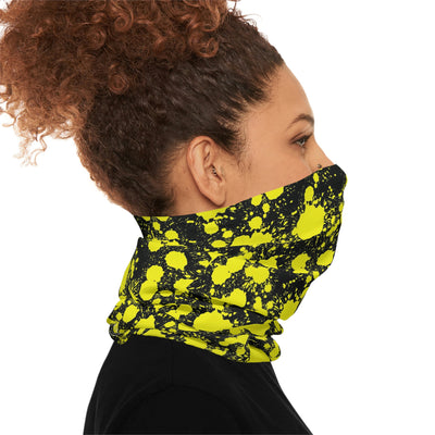 Neck Gaiter Buff for Women Men - Multipurpose UPF 50 Sun Protection Warm Winter Cool Summer Spring23 Paint Splash Yellow2 - Studio40ParkLane