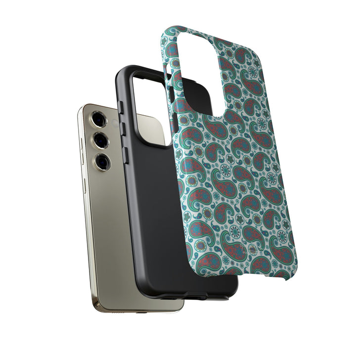 Cute Samsung Phone Case | Aesthetic Samsung Phone Case | Paisley Blue Green | Galaxy S23, S22, S21, S20 | Luxury Double Layer | Cool - Studio40ParkLane