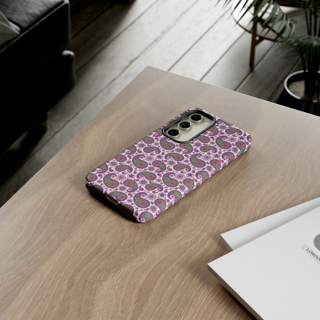 Cute Samsung Phone Case | Aesthetic Samsung Phone Case | Paisley Purple Pink | Galaxy S23, S22, S21, S20 | Luxury Double Layer | Cool - Studio40ParkLane