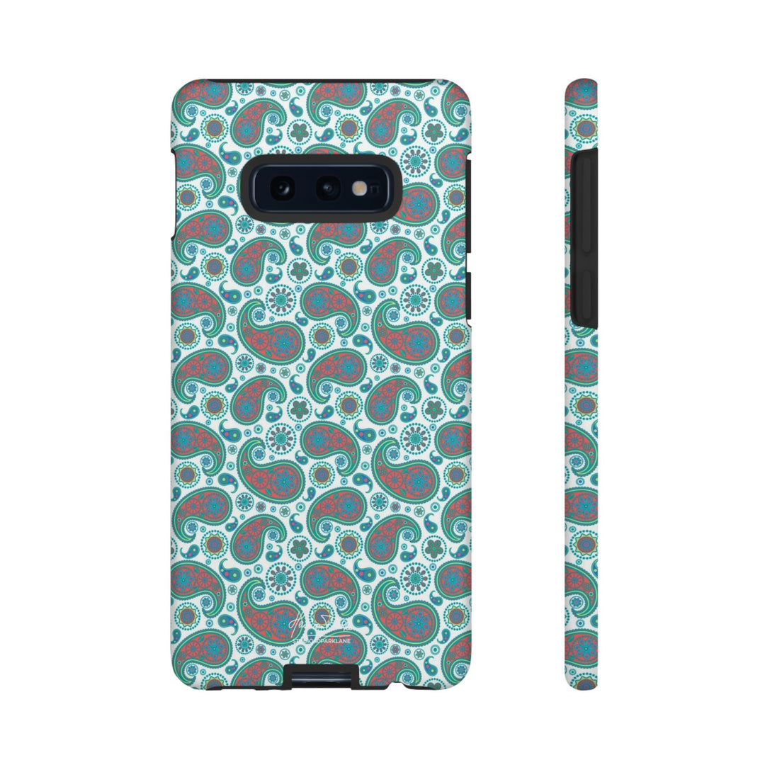 Cute Samsung Phone Case | Aesthetic Samsung Phone Case | Paisley Blue Green | Galaxy S23, S22, S21, S20 | Luxury Double Layer | Cool - Studio40ParkLane