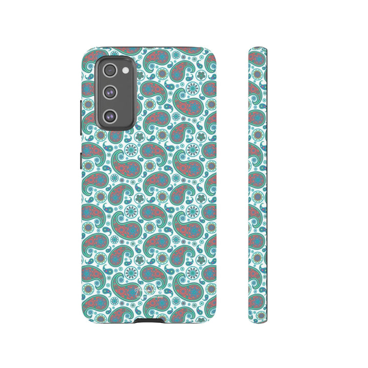 Cute Samsung Phone Case | Aesthetic Samsung Phone Case | Paisley Blue Green | Galaxy S23, S22, S21, S20 | Luxury Double Layer | Cool - Studio40ParkLane