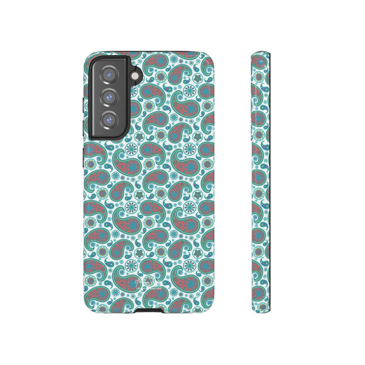 Cute Samsung Phone Case | Aesthetic Samsung Phone Case | Paisley Blue Green | Galaxy S23, S22, S21, S20 | Luxury Double Layer | Cool - Studio40ParkLane