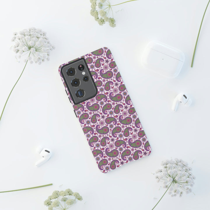 Cute Samsung Phone Case | Aesthetic Samsung Phone Case | Paisley Purple Pink | Galaxy S23, S22, S21, S20 | Luxury Double Layer | Cool - Studio40ParkLane
