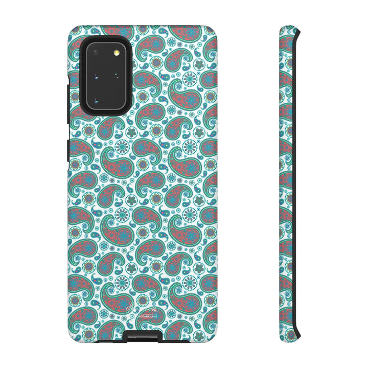 Cute Samsung Phone Case | Aesthetic Samsung Phone Case | Paisley Blue Green | Galaxy S23, S22, S21, S20 | Luxury Double Layer | Cool - Studio40ParkLane