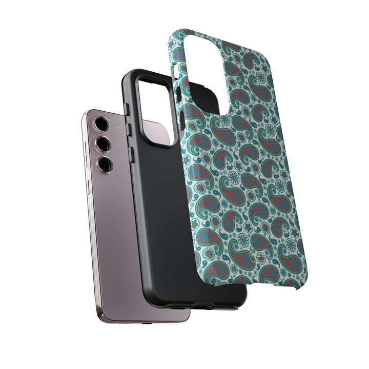 Cute Samsung Phone Case | Aesthetic Samsung Phone Case | Paisley Blue Green | Galaxy S23, S22, S21, S20 | Luxury Double Layer | Cool - Studio40ParkLane