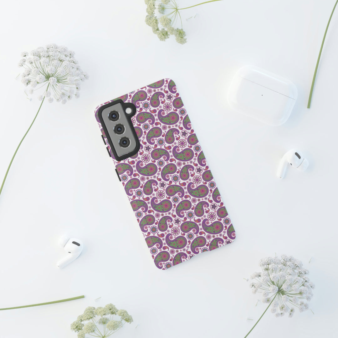 Cute Samsung Phone Case | Aesthetic Samsung Phone Case | Paisley Purple Pink | Galaxy S23, S22, S21, S20 | Luxury Double Layer | Cool - Studio40ParkLane