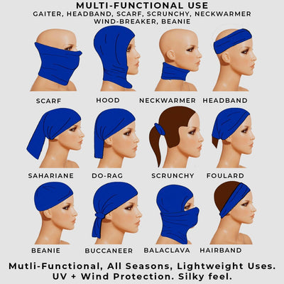 Fashionable Neck Gaiter For Women Girls Men - Multi-Purpose UPF 50+ UV+ Full Face Mask Buff Balaclava Blue Mtn DayNight - Studio40ParkLane