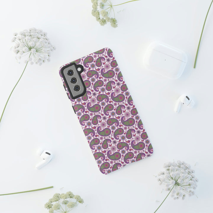 Cute Samsung Phone Case | Aesthetic Samsung Phone Case | Paisley Purple Pink | Galaxy S23, S22, S21, S20 | Luxury Double Layer | Cool - Studio40ParkLane